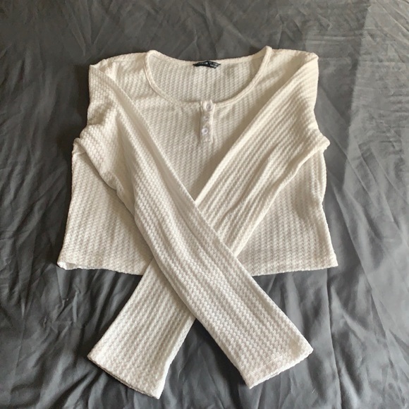 White cropped long-sleeve - Picture 1 of 2